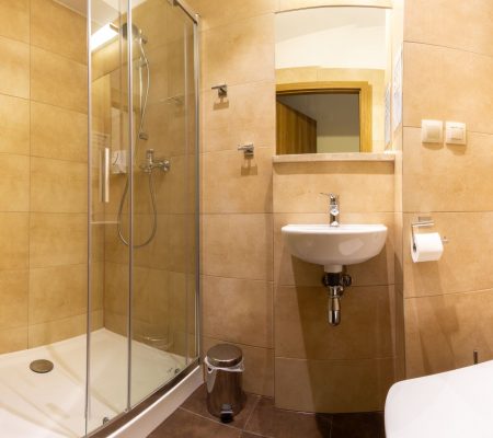 Pensjonat U Pana Cogito zdjęcie łazienki z prysznicem w pokoju nr 2